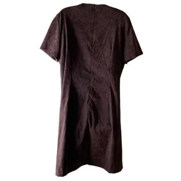 Vintage Worthington Dress Womens Size 18 A-Line Back Zip Short Sleeves Burgundy - Picture 4 of 6